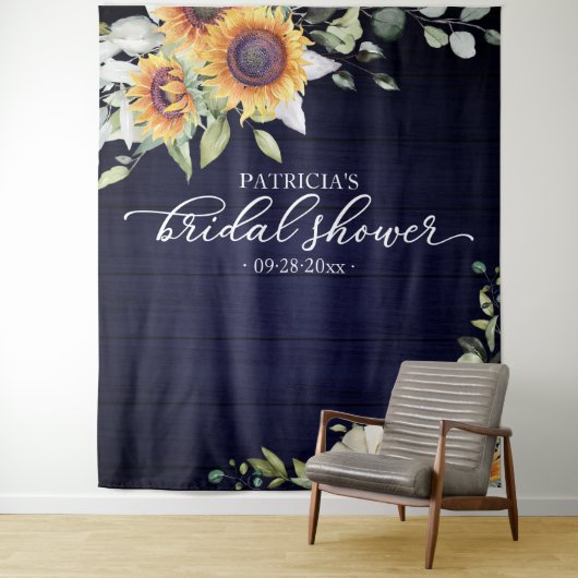 Tenture Fleurs de soleil vertes Fête des mariées d'automne (En situation)