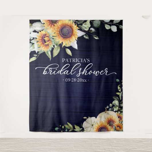 Tenture Fleurs de soleil vertes Fête des mariées d'automne (Devant)