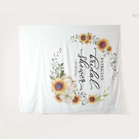 Tenture Fleurs de soleil vertes Fête des mariées d'automne (Devant (Horizontal))