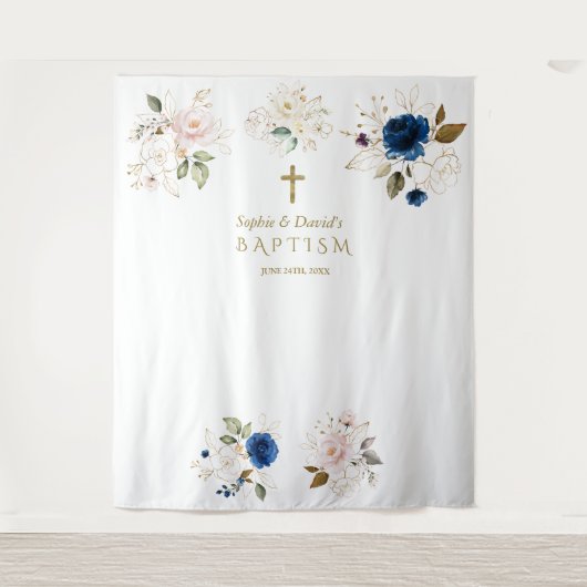 Tenture Fleurs de teinte rose pour jumeaux Accessoire de p (Devant)