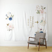 Tenture Fleurs de teinte rose pour jumelles, accessoire ph (En situation (horizontale))