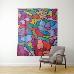 Tenture Fleurs de verre Abstraites Arc-en-ciel