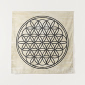 Tenture FLEURS DE VIE - Symbole de géométrie sacrée plan 1 (Devant (Horizontal))