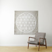 Tenture FLEURS DE VIE - Symbole de géométrie sacrée plan 2 (En situation (horizontale))