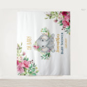 Tenture Fleurs d'éléphant mignonnes Baby shower arrière-pl (Devant)