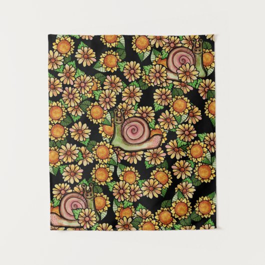 Tenture Fleurs d'escargots joyeuses (Devant)