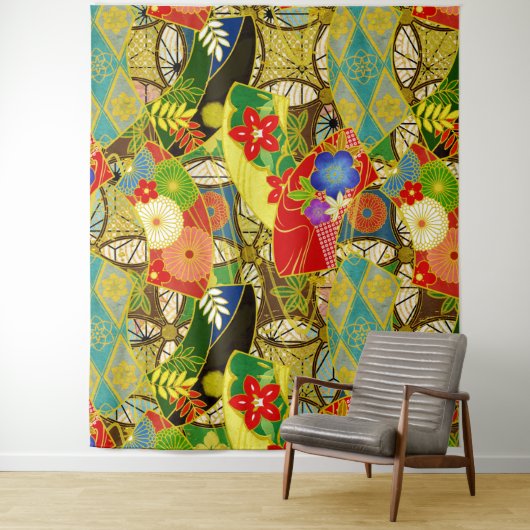 Tenture Fleurs d'été (En situation)