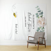 Tenture Fleurs d'eucalyptus blanches pour la future mariée (En situation (horizontale))