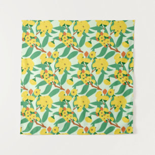 Tenture Fleurs d'eucalyptus jaune