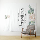 Tenture Fleurs d'eucalyptus verdure blanche élégante pour  (En situation (horizontale))