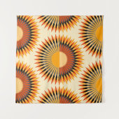 Tenture Fleurs d'ivoire orange Étoiles Motif (Devant (Horizontal))