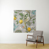 Tenture Fleurs d'oiseaux botaniques : papier peint Vintage (En situation)