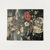 Tenture Fleurs éclairées par la lune sur charme rustique (Devant (Horizontal))
