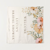 Tenture Fleurs élégantes de couleur dorée pour la bienvenu (Devant (Horizontal))