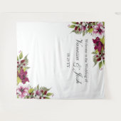 Tenture Fleurs élégantes magenta blanc Botanique vert (Devant (Horizontal))