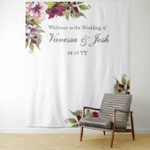 Tenture Fleurs élégantes magenta blanc  Botanique verte (En situation)