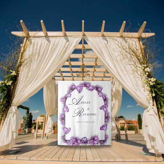 Tenture Fleurs Élégantes Modernes Arc Lilac Blanc Violet M