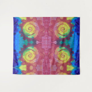 Tenture Fleurs en spirale abstraites