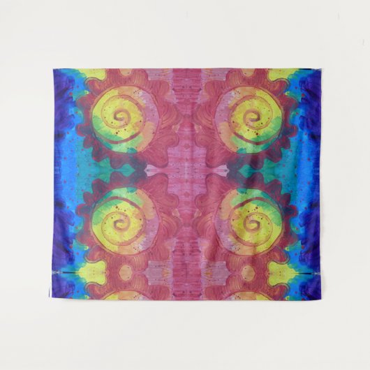 Tenture Fleurs en spirale abstraites (Devant (Horizontal))