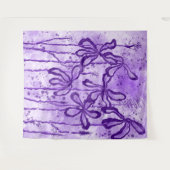 Tenture Fleurs encrées Ciel Lilac (Devant (Horizontal))