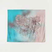 Tenture Fleurs esquissées Abstraites gradient fleuri feuil (Devant (Horizontal))