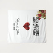 Tenture Fleurs Et Coeur Rouge (Devant (Horizontal))