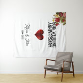 Tenture Fleurs Et Coeur Rouge (En situation (horizontale))