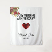 Tenture Fleurs Et Coeur Rouge (Devant)