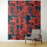 Fleurs et moisissures de pivoines rouges