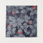 Tenture Fleurs et motif feuille, tropicale, (Devant (Horizontal))