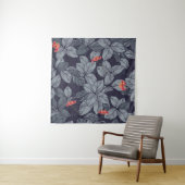 Tenture Fleurs et motif feuille, tropicale, (En situation)