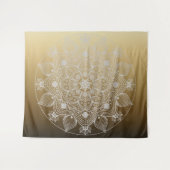 Tenture Fleurs, Feuilles, Dentelle Blanche Floral Mandala  (Devant (Horizontal))