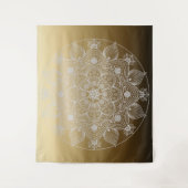 Tenture Fleurs, Feuilles, Dentelle Blanche Floral Mandala  (Devant)
