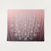 Tenture Fleurs, Feuilles, Dentelle Blanche Floral Mandala (Devant (Horizontal))