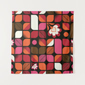 Tenture Fleurs Feuilles géométriques Motif sans couture (Devant (Horizontal))