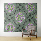 Tenture Fleurs Florales Foliage vert pourpre (En situation (horizontale))