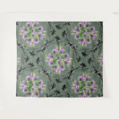 Tenture Fleurs Florales Foliage vert pourpre (Devant (Horizontal))