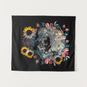 TENTURE FLEURS FLORALES SKULL (Devant (Horizontal))