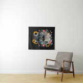 TENTURE FLEURS FLORALES SKULL (En situation (horizontale))