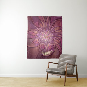 Tenture Fleurs fractales modernes abstraites Nom Couleurs