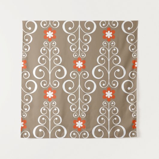 Tenture Fleurs géométriques : Conception Vintage et transp (Devant)