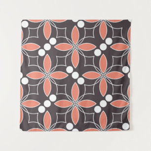 Tenture Fleurs géométriques, motif artistique vintage.