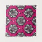 Tenture Fleurs Graphiques Florales rose sans joint (Devant (Horizontal))