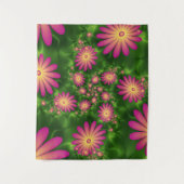 Tenture Fleurs Imaginaires roses Art Fractal Abstrait mode (Devant)