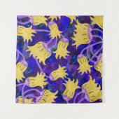 Tenture Fleurs jaunes : aquarelle arrière - plan foncée (Devant (Horizontal))