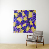 Tenture Fleurs jaunes : aquarelle arrière - plan foncée (En situation (horizontale))