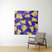 Tenture Fleurs jaunes : aquarelle arrière - plan foncée (En situation)