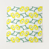 Tenture Fleurs Jaunes : Motif sans couture illustré (Devant (Horizontal))