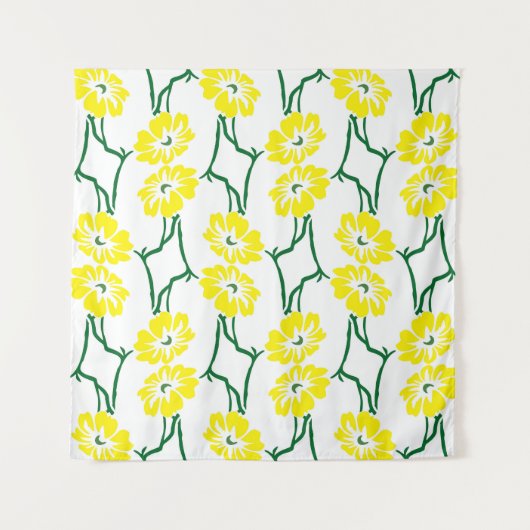 Tenture Fleurs Jaunes : Motif sans couture illustré (Devant)