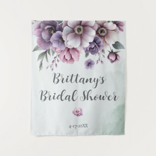 Tenture Fleurs Lavande et Vertes pour Réception de Mariage